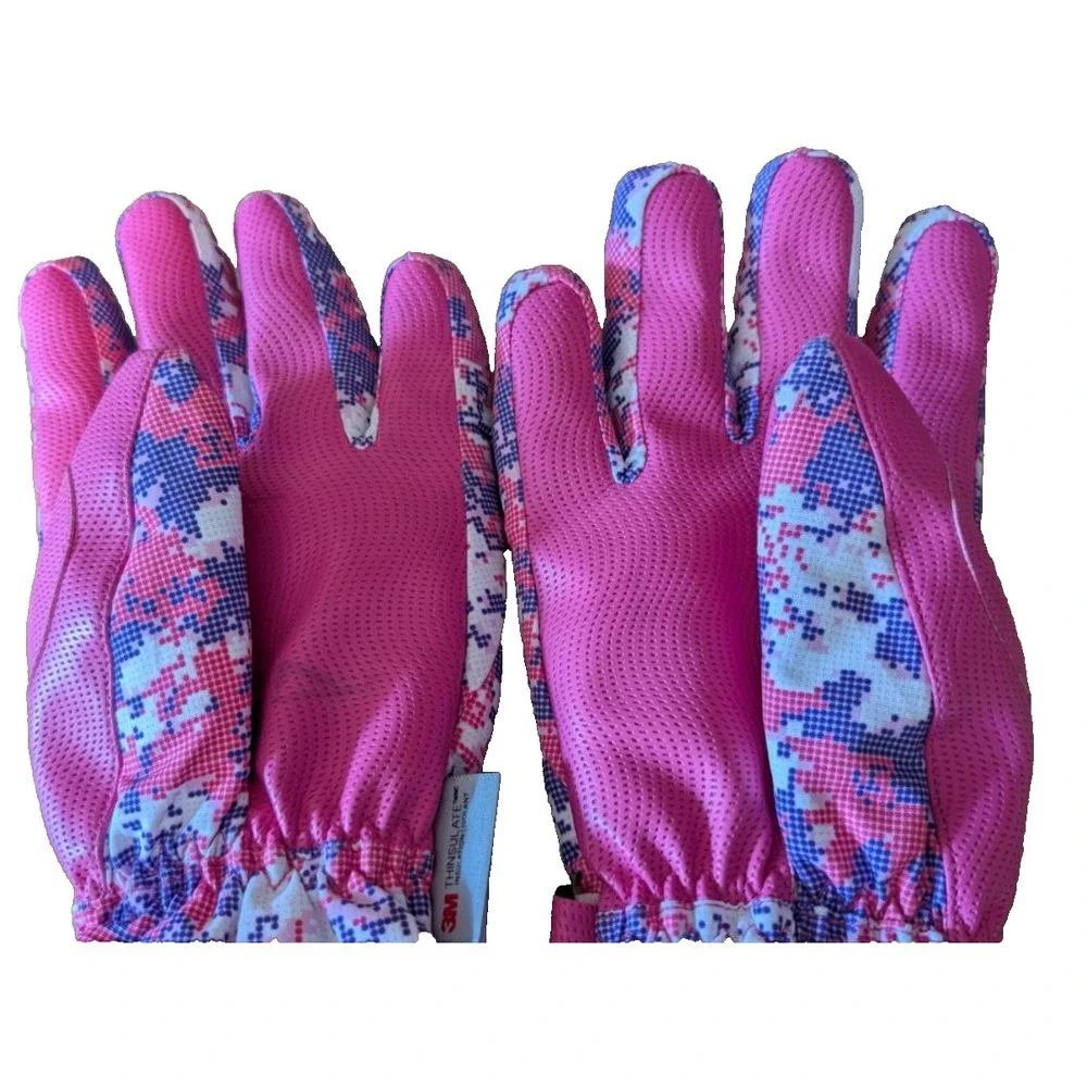 N'Ice Caps Kids Waterproof Winter Thinsulate Warm Snow Gloves Pink Multi TEEN